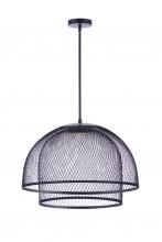 Craftmade P1006FB-LED - 24.25" Diameter Sculptural Statement Metal Mesh Dome 2 Shade Pendant in Flat Black