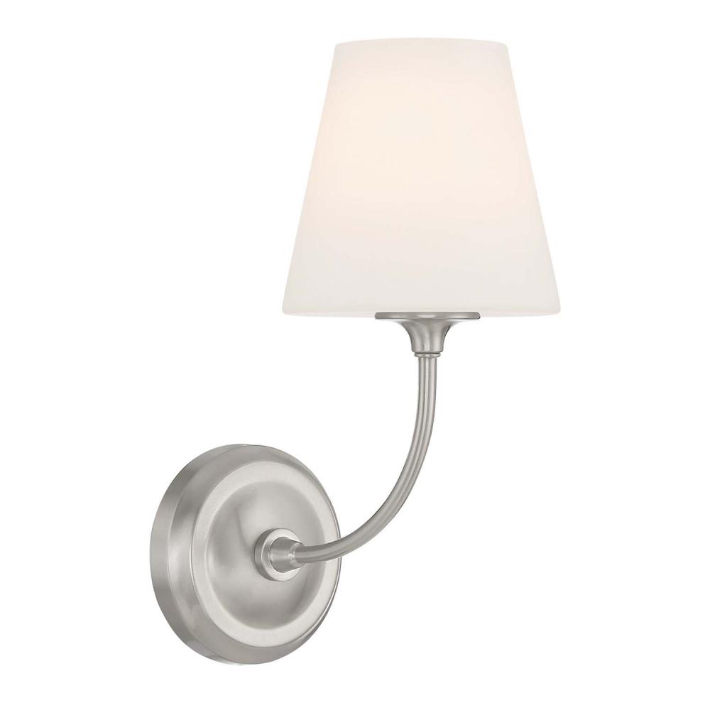 Libby Langdon Sylvan 1 Light Brushed Nickel Sconce