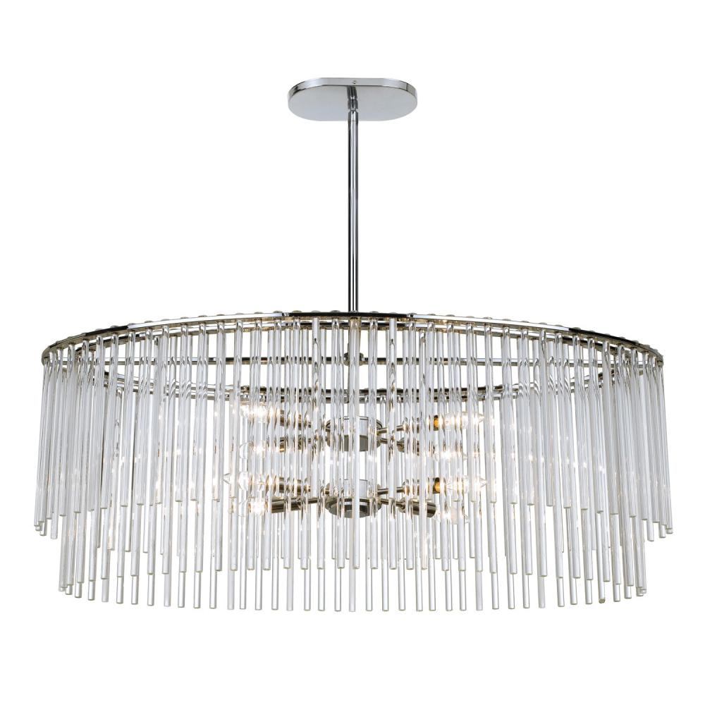 Bleecker 8 Light Polished Chrome Oval Chandelier