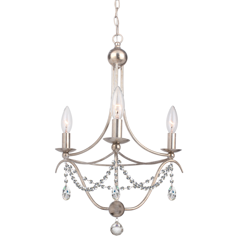 Metro 3 Light Antique Sliver Mini Chandelier