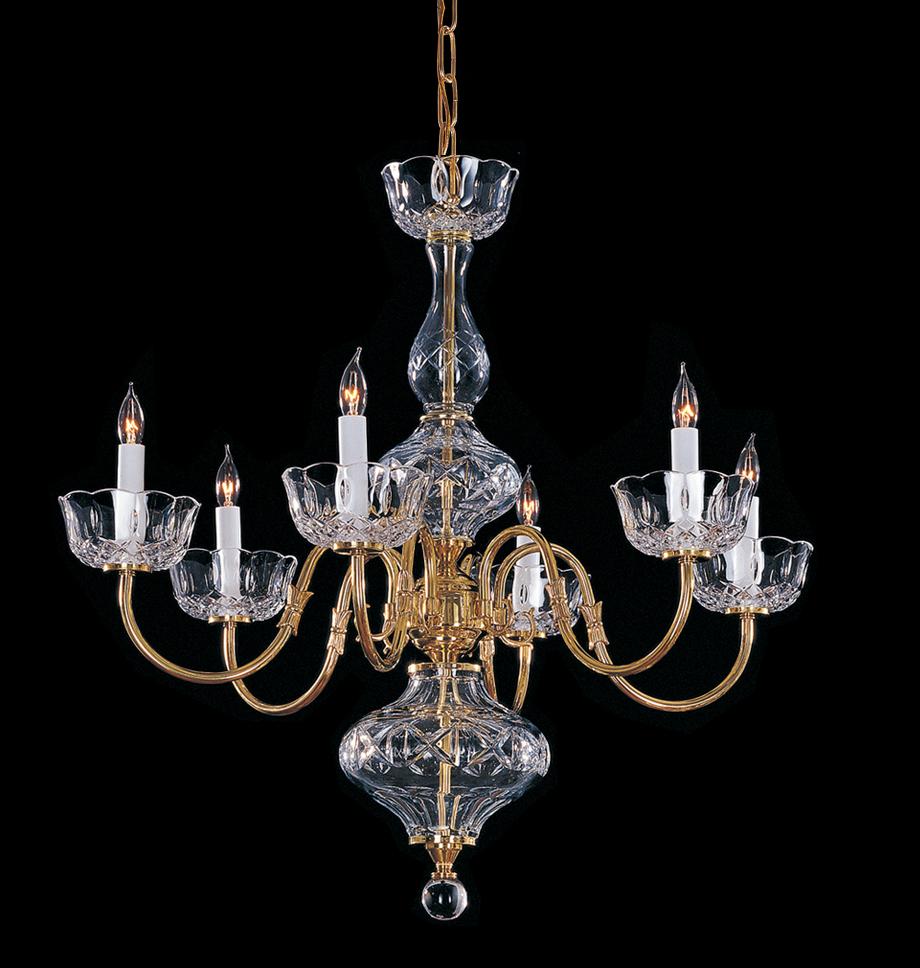 Crystorama 6 Light Brass Chandelier