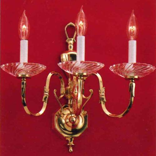 Crystorama 3 Light Polished Brass Sconce