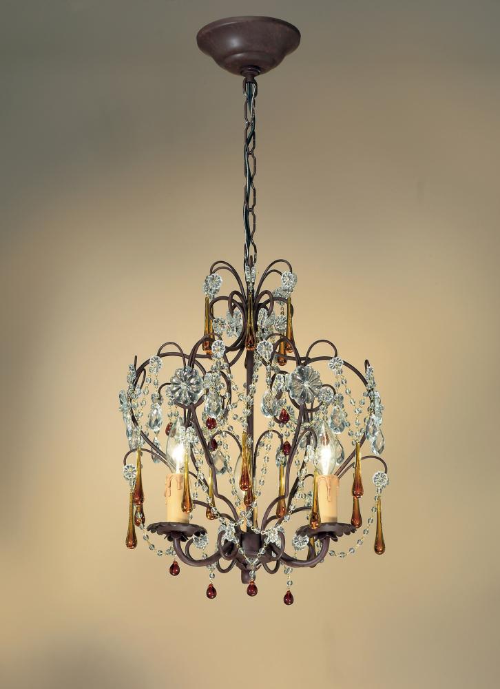 Paris Market 3 Light Dark Rust Mini Chandelier I