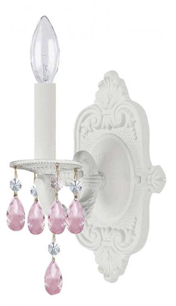 Paris Market 1 Light Rose Crystal White Sconce