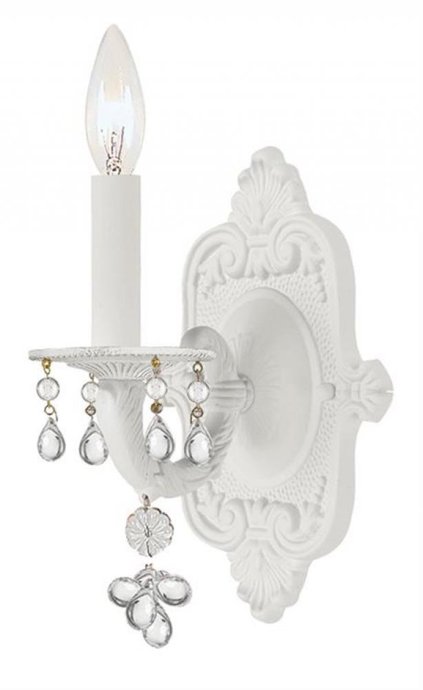 Paris Market 1 Light Clear Crystal White Sconce