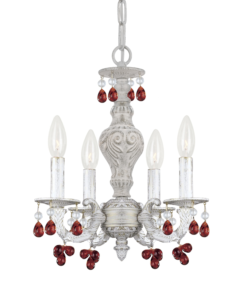 Paris Market 4 Light Antique White Mini Chandelier