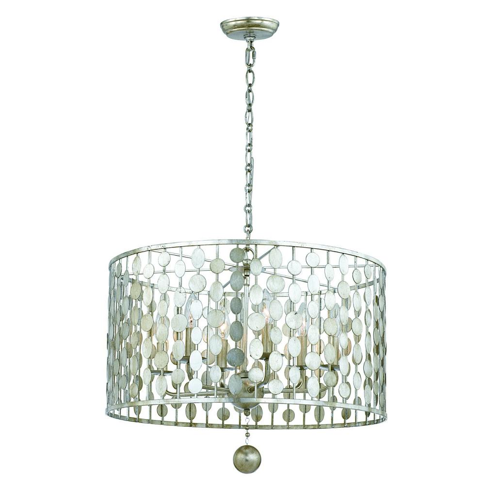 Layla 6 Light Antique Silver Chandelier