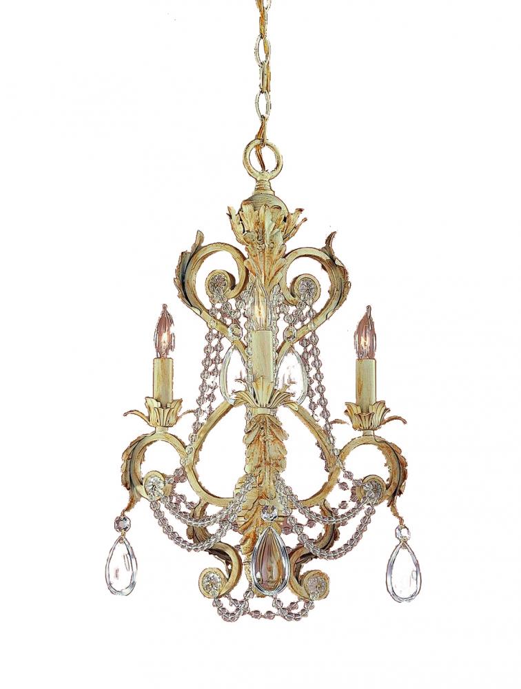 Winslow 3 Light Optical Crystal Champagne Mini Chandelier