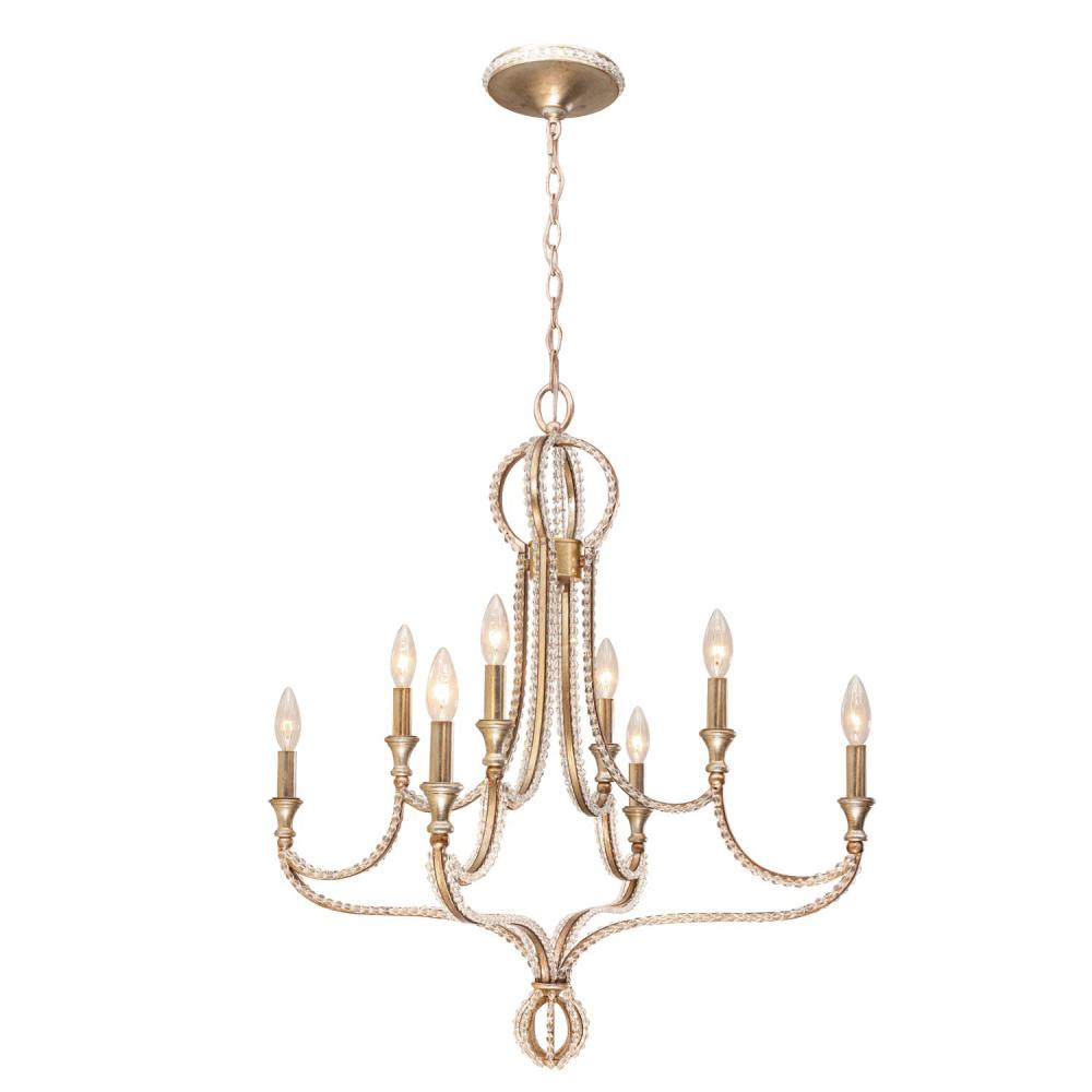 Garland 8 Light Crystal Bead Distressed Twilight Chandelier