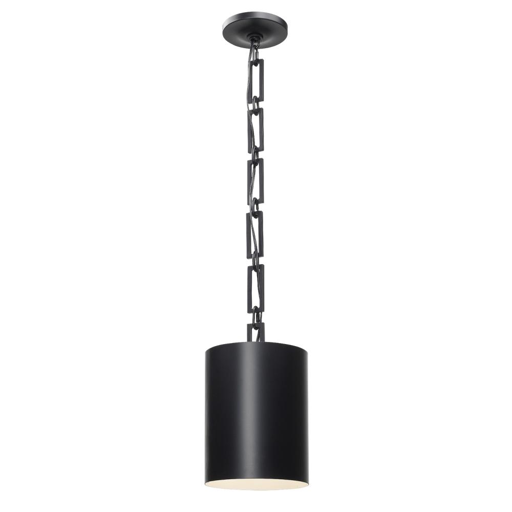 Brian Patrick Flynn Alston 1 Light Matte Black + White Mini Pendant