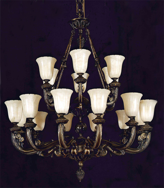 18 Light Bronze Chandelier