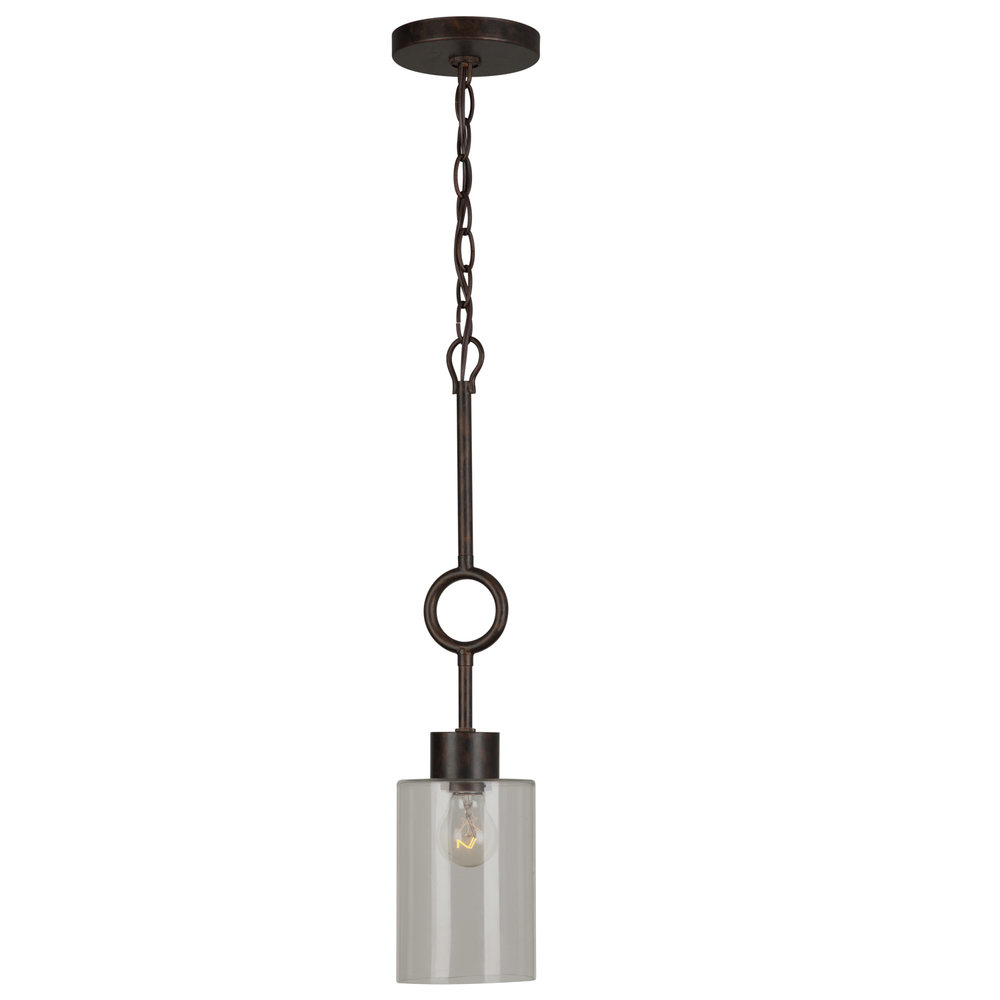 1 Light English Bronze Industrial Pendant