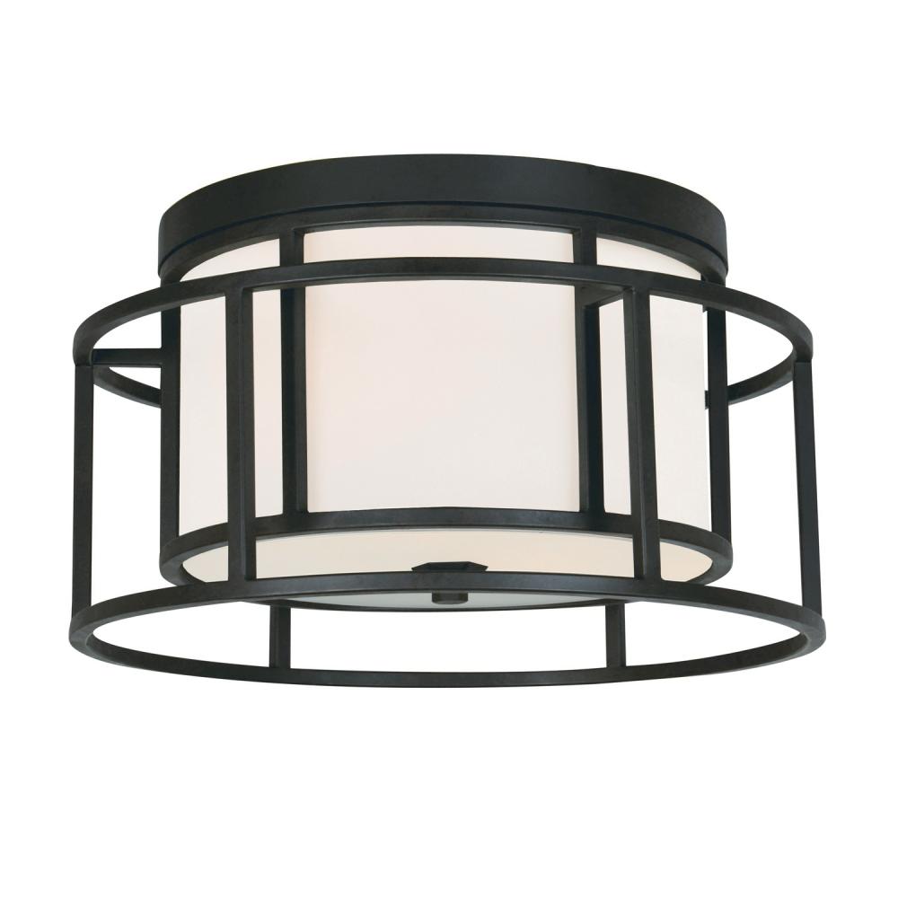 Brian Patrick Flynn Hulton 2 Light Matte Black Flush Mount