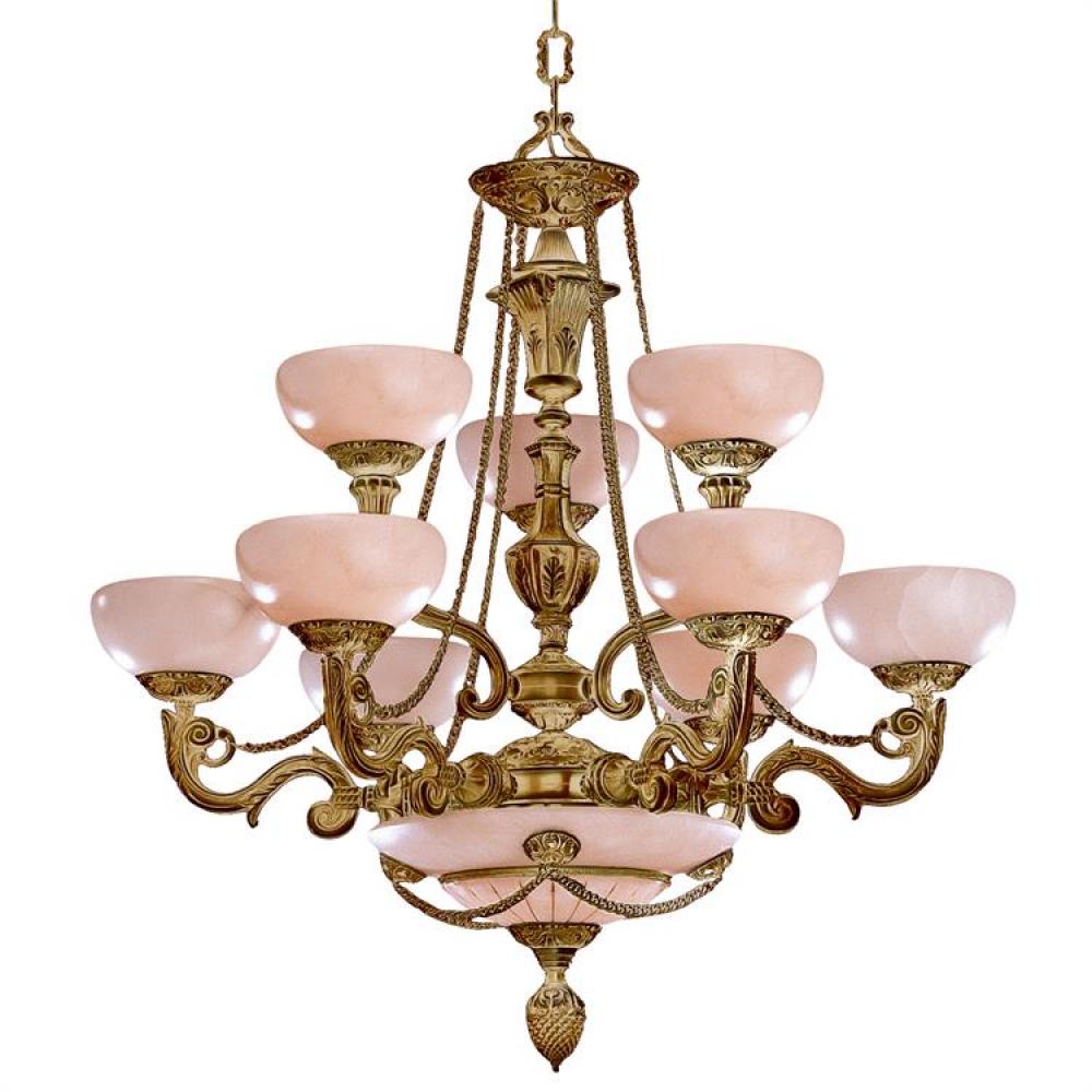 Natural Alabaster 9 Light French White Chandelier