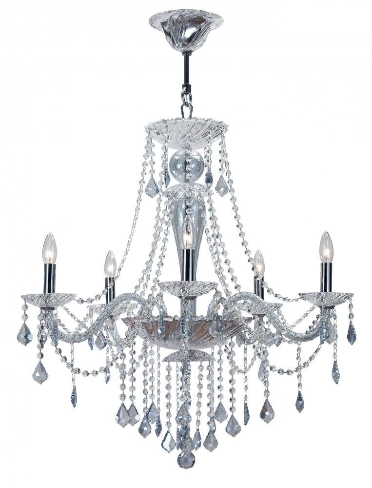 Crystorama Simone 5 Light Blue Crystal Chandelier