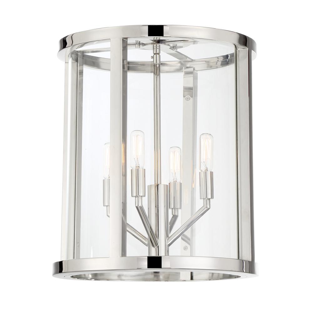 Libby Langdon Devon 4 Light Polished Nickel Semi Flush Mount