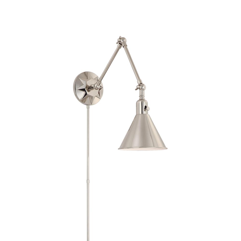 Morgan 1 Light Polished Nickel Task Sconce