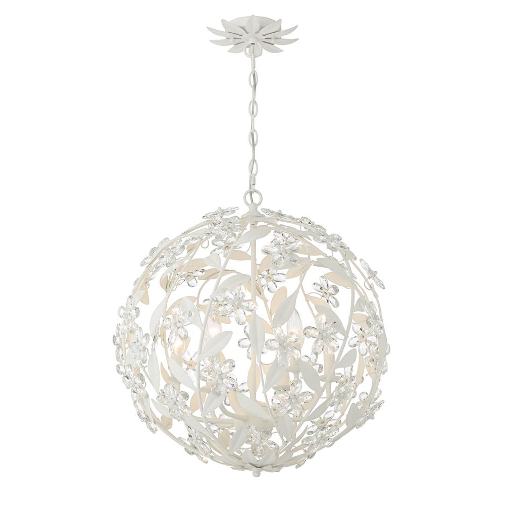 Marselle 6 Light Matte White Pendant