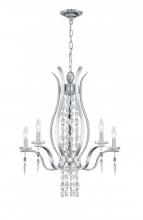 Crystorama 1575-CH-MWP - Flow 6 Light Chrome Hand Cut Crystal Chandelier