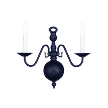 Crystorama 350_2-BLACK - 2 Light Black Sconce