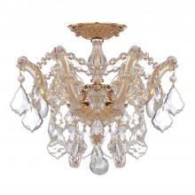 Crystorama 4430-GD-CL-MWP - Maria Theresa 3 Light Hand Cut Crystal Gold Semi Flush Mount