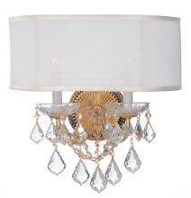 Crystorama 4482-GD-SMW-CL-SAQ - Brentwood 2 Light Spectra Crystal Gold Sconce