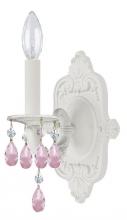 Crystorama 5021-WW-RO-MWP - Paris Market 1 Light Rose Crystal White Sconce