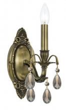 Crystorama 5561-AB-GT-MWP - Dawson 1 Light Golden Teak Crystal Brass Sconce