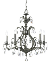 Crystorama 5565-PW-CL-S - Dawson 5 Light Swarovski Strass Crystal Pewter Chandelier