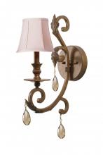 Crystorama 6901-FB-GTS - Crystorama Royal 1 Light Golden Teak Swarovski Strass Crystal Bronze Sconce