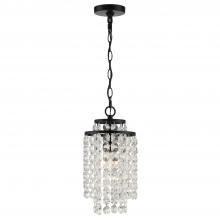 Crystorama GAB-B7301-MK - Gabrielle 1 Light Matte Black Mini Pendant