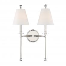 Crystorama RIV-383-PN - Riverdale 2 Light Polished Nickel Sconce