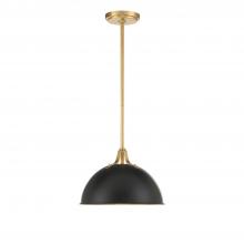  SOT-18013-MK-GA - Soto 1 Light Matte Black + Antique Gold Mini Pendant