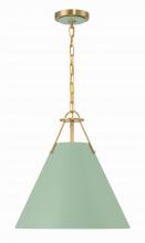 Crystorama XAV-B8305-VG-GR - Xavier 3 Light Vibrant Gold + Green Pendant