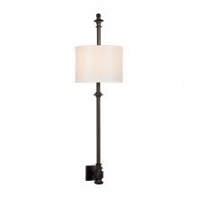  26006/2 - Torch 2-Light Wall Lamp in Oil Rubbed Bronze with Off-white Hardback Fabric Shade