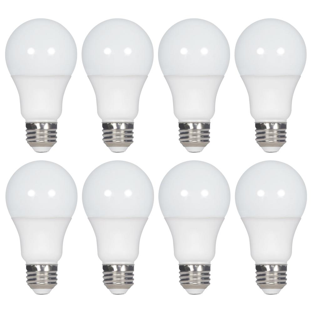 9 Watt A19 LED; 5000K; Non-Dimmable; E26; 80 CRI; 8-pack