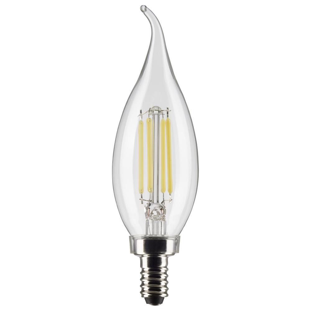 4 Watt CA10 LED; Clear; Candelabra Base; 5000K; 350 Lumens; 120 Volt; 2-Pack