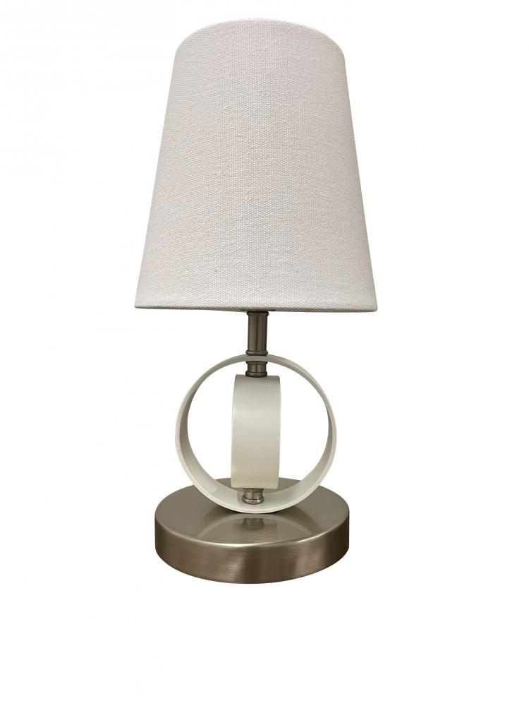 Bryson Mini 4" Double Ring Supreme Silver/Satin Nickel Accent Lamp