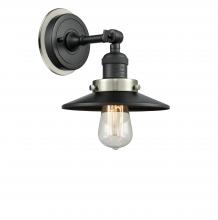 Innovations Lighting 203BK-BPSN-HRSN-M6-BK - Railroad - 1 Light - 8 inch - Matte Black - Sconce