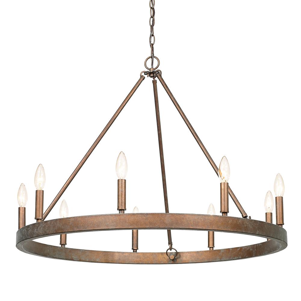 Carraway 9 Light Chandelier in Copper Patina