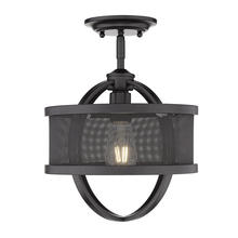 Golden 3167-1SF BLK-BLK - Colson Semi-Flush (with shade)