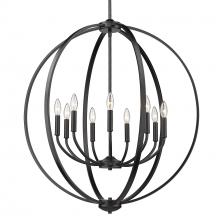 Golden 3167-9 BLK - Colson BLK 9 Light Chandelier in Matte Black