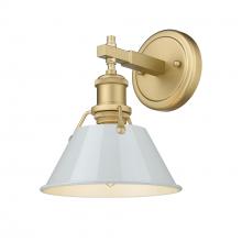 Golden 3306-BA1 BCB-DB - Orwell BCB 1 Light Bath Vanity in Brushed Champagne Bronze with Dusky Blue shade