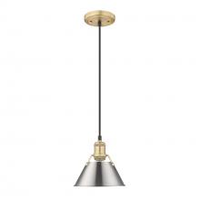 Golden 3306-S BCB-PW - Orwell BCB Small Pendant - 7" in Brushed Champagne Bronze with Pewter shade