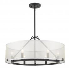 Golden 5019-6-M BLK - Alyssa 6 Light Chandelier (long rod only) in Matte Black