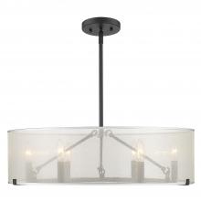 Golden 5019-6-S BLK - Alyssa 6 Light Chandelier (short rod only) in Matte Black