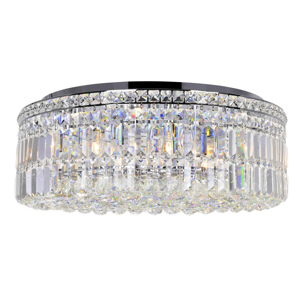 Colosseum 10 Light Flush Mount With Chrome Finish