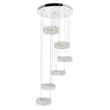 CWI LIGHTING 1044P24-601-R-6C - Madeline LED Chandelier With Chrome Finish