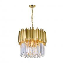 CWI LIGHTING 1112P16-4-169 - Deco 4 Light Down Chandelier With Medallion Gold Finish