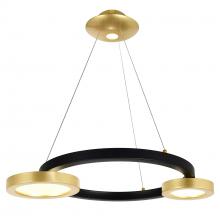 CWI LIGHTING 1215P20-2-625 - Deux Lunes LED Chandelier With Sun Gold & Black Finish